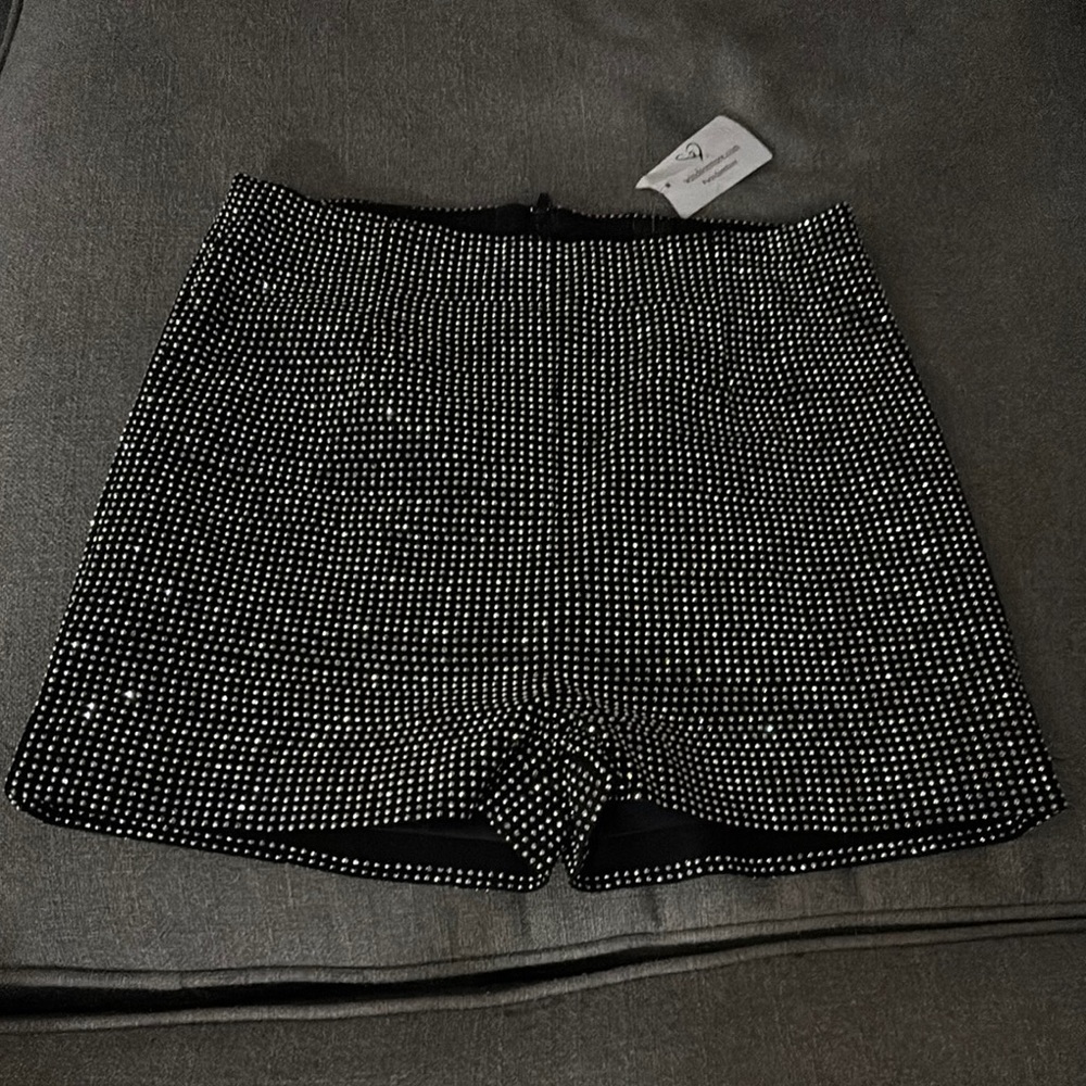 Black and Silver Studded Shorts